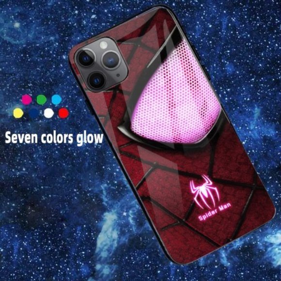 iPhone 13 Series LED Smart Luminous Tempered Glass Case | Spider-Man Design - Picture 3 of 6